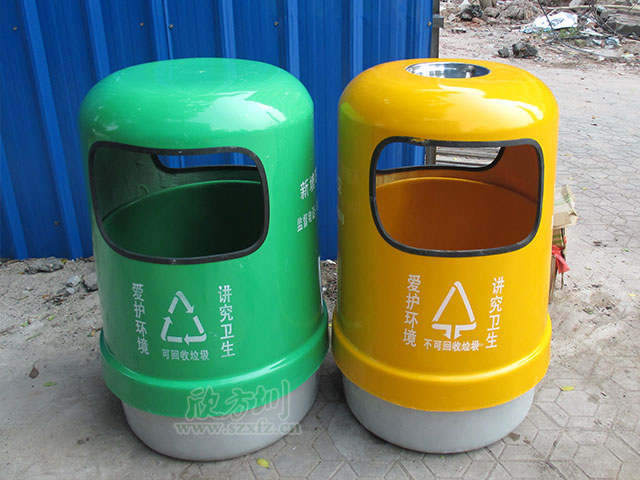 雙桶分類玻璃鋼垃圾桶