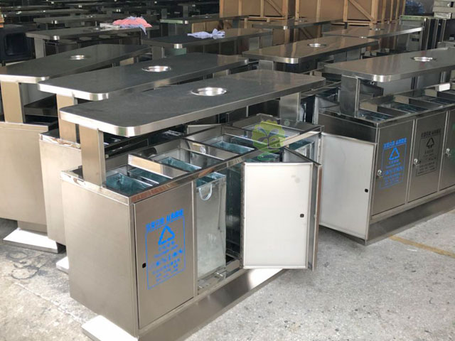 不銹鋼四分類果皮箱