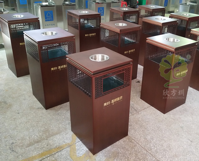 鏤空室內方形不銹鋼垃圾桶