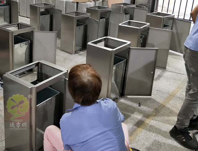 小型室內方形不銹鋼果皮箱