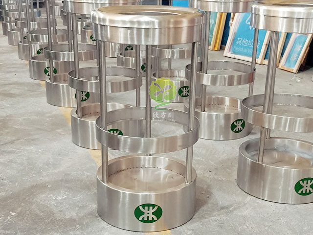 地鐵不銹鋼圓形防爆果皮箱