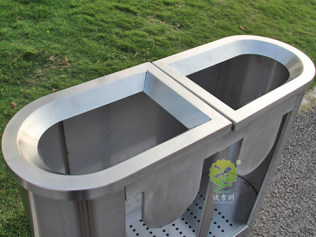 地鐵不銹鋼亞克力透明分類垃圾箱