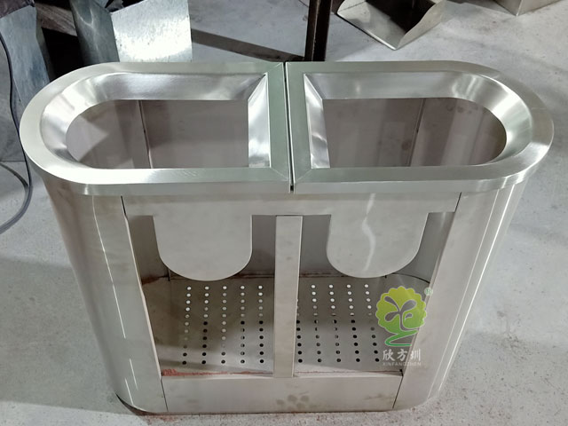 地鐵不銹鋼亞克力透明分類垃圾箱