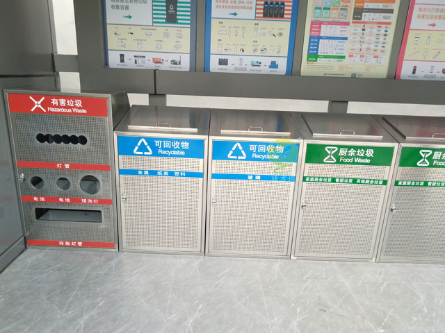 深圳不銹鋼垃圾箱廠家定制社區(qū)分類生活垃圾箱