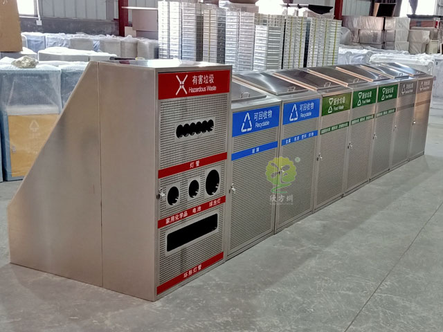 深圳不銹鋼垃圾箱廠家定制社區(qū)分類生活垃圾箱