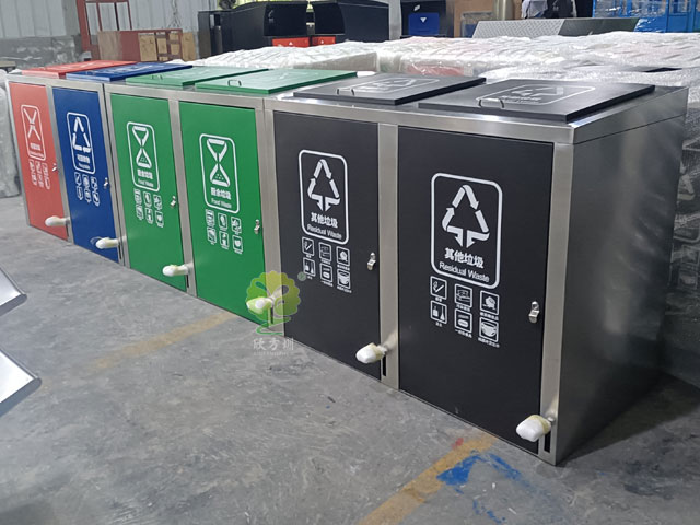 垃圾分類亭腳踏式果皮箱