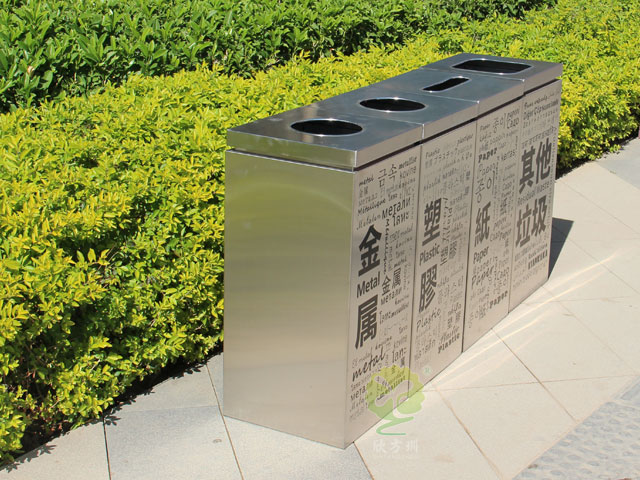 室內(nèi)多文字組合分類垃圾箱