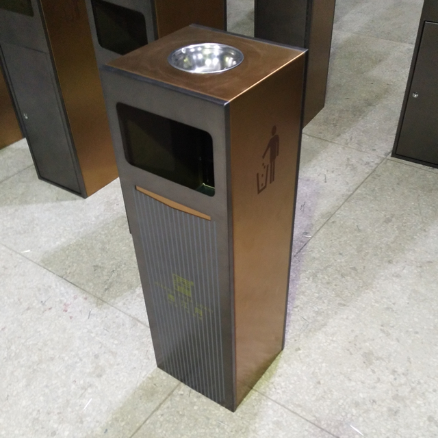 電鍍室內方形不銹鋼果皮箱