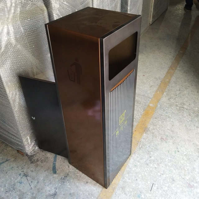 電鍍室內方形不銹鋼果皮箱