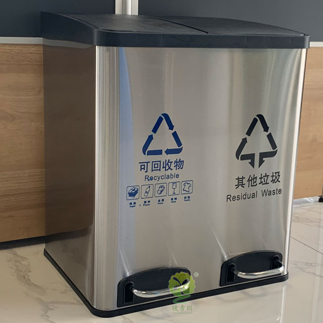 深圳家用分類垃圾箱干濕廚房不銹鋼腳踏密閉環保