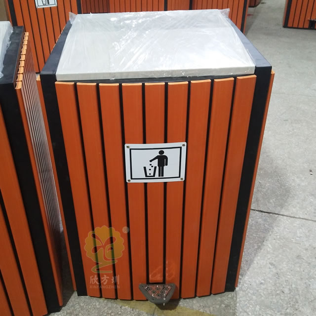 室內腳踏式鋼木垃圾桶