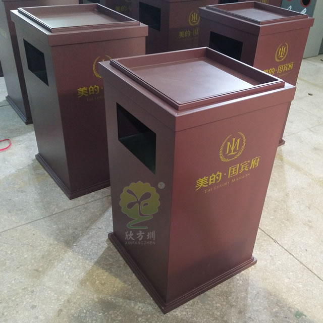 室內(nèi)物業(yè)方形鋼制垃圾桶