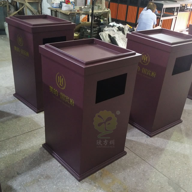 室內(nèi)物業(yè)方形鋼制垃圾桶