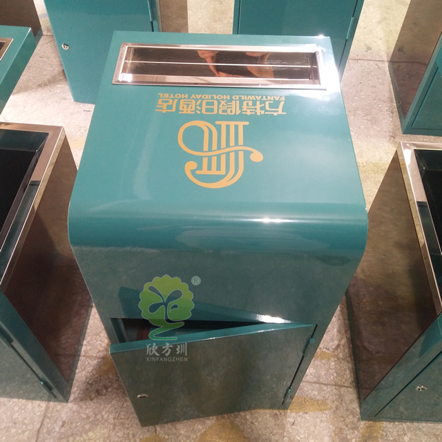 酒店方形室內鋼制垃圾桶