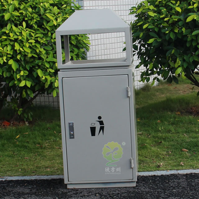 戶外方形鋼制垃圾桶