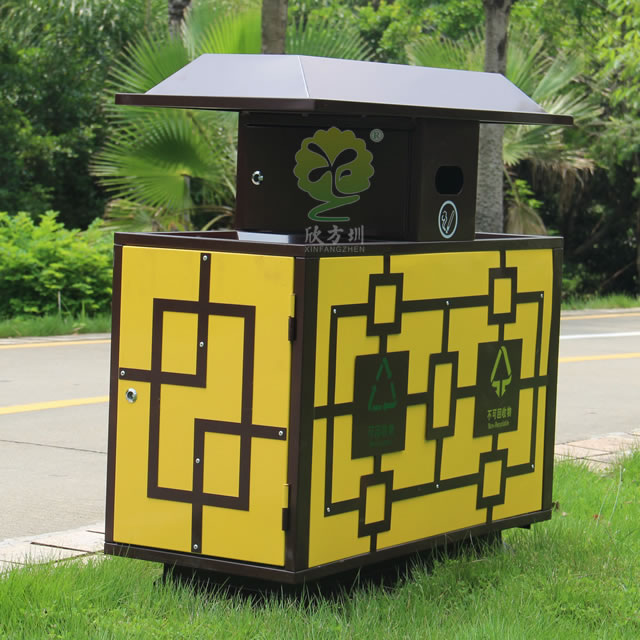 公園景區(qū)高檔分類鋼制垃圾桶