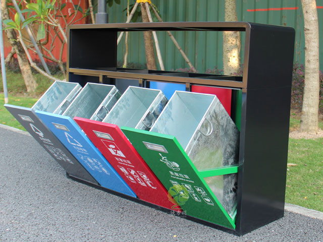 戶外四分類垃圾果皮箱