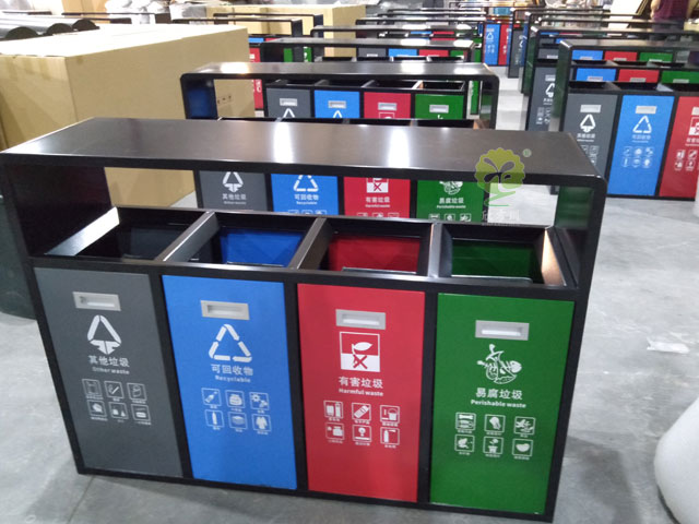 戶外四分類垃圾果皮箱